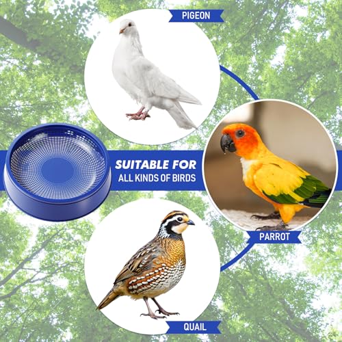 Geelin 16pcs Pigeon Supplies Set 4pcs Pigeon Nest Bowl with 4pcs Coconut Palm Mat Nest Box Pads 8pcs Dove Rest Stand Pet Cage Supplies for Racing Pigeons Doves Quails Small Birds