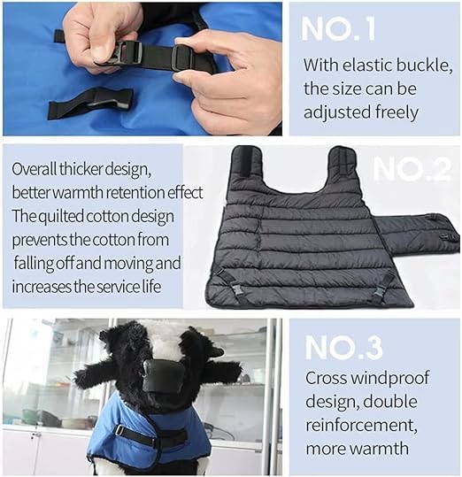 1PC Goat Blanket for Winter - Cold Weather Waterproof Windproof Goat Jacket | Blue Goat Blanket to Keep Goat Warm with Straps Thickened Belly Protection