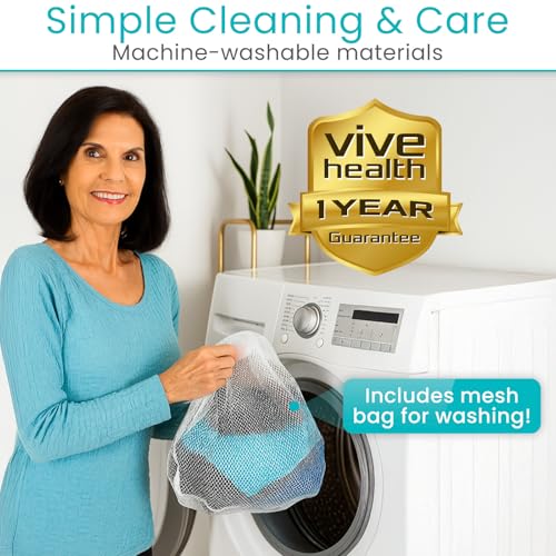 Vive Padded Patient Lift Sling w/Head Support - Universal Fit for Hoyer | Hydraulic, Electric Lifts - Full Body Transfer Sling for Shower, Toileting & Home Use - Mesh Padded, Machine Washable - size: Medium