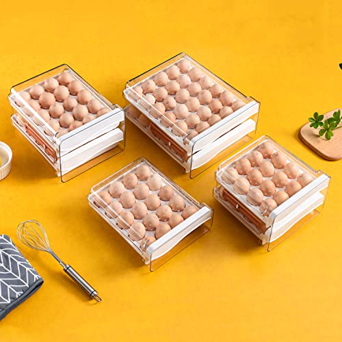 Large Capacity Drawer Type Egg Holder, 2-Layer 60 Grid