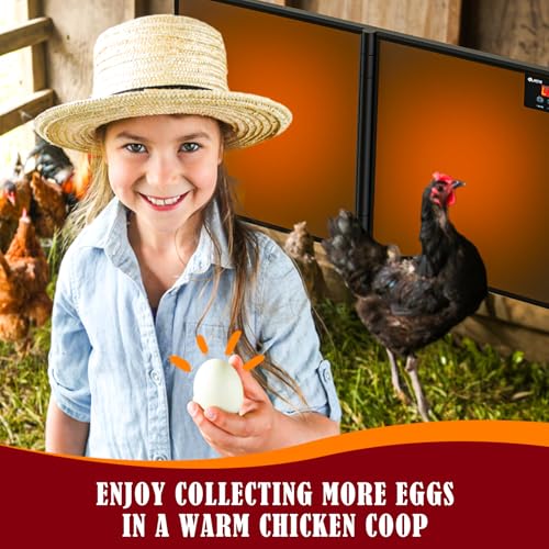 Chicken Coop Heater for Winter with Remote APP Control, 30''x12'' Large Foldable Chicken Heaters Warmer Inside Coop with Adjustable Timer Temp, 180W Safe Flat Panel Radiant Heater for Chickens Coops - color: Black 2G-APP