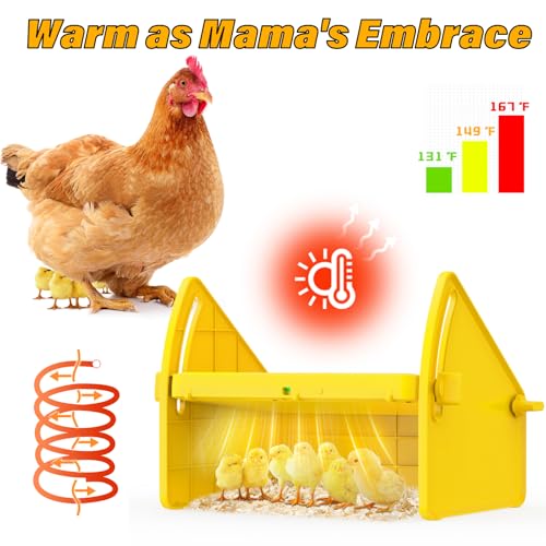 Chick Brooder Heater Plate for Baby Chicks, Ducklings & Poultry | 3-Level Adjustable Temperature Heating Plate, 8.67 x 10.63 Inches, Yellow Poultry Brooder Warmer - color: Yellow