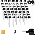 50 Pcs Black Electric Fence Wire Screw-in Insulator and 1 Insulator Socket Tool Labor-Saving Fence Ring Post Wood Post for Tape Rope Electric Wire Animal Agricultural Garden(Classic) - style: Classic