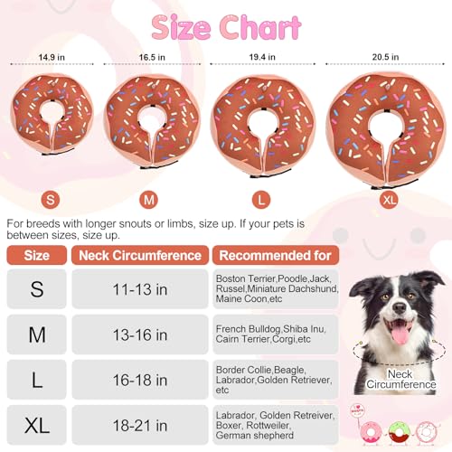 BEAUTYZOO Dog Cone Collar Alternative After Surgery,Pet Neck Donut E‑Collar | Soft Cone for Dogs to Stop Licking, Adjustable Recovery Collar for Large Medium Small Pets, Not Block Vision - Brown, XL - color: Brown, size: XL(Neck:18"-21")