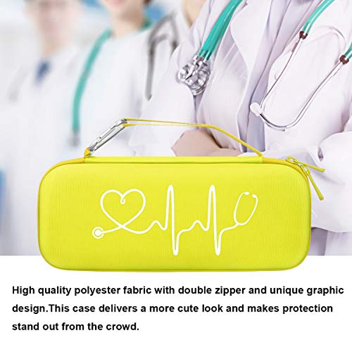 BOVKE Stethoscope Case for 3M Littmann Classic III Monitoring, Lightweight II S.E, Cardiology IV Diagnostic, MDF Acoustica Stethoscopes, Space for Nurse Essentials and Medical Supplies, Lemon Yellow - color: Lemon Yellow