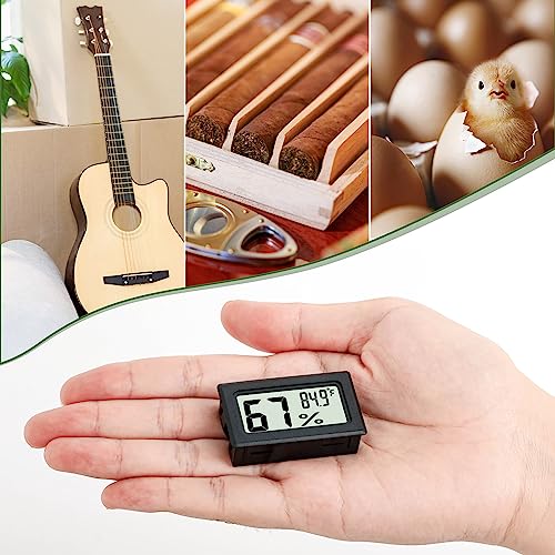 EWPJDK 3 Pack Mini Hygrometer Thermometer Indoor Humidity Meter Digital | Mini Digital Gauge for Humidors, Greenhouse, Garden, Cellar