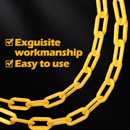 240 Feet Plastic Barrier Chain Orange,1.5-Inch Link Diameter Safety Barrier Chain，Large Plastic Chain，6MM Plastic Barrier Chain，Plastic Chain Links - color: orange, size: 1-1/2 in-240feet