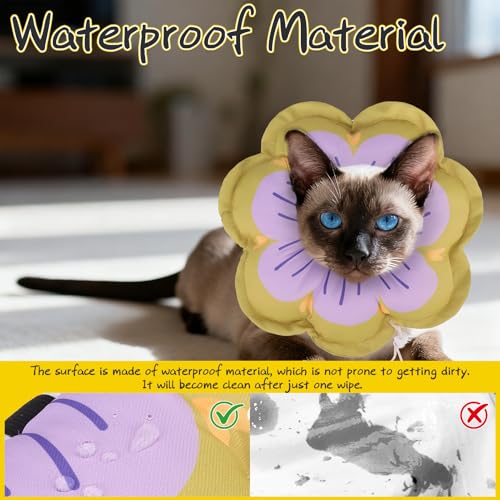 Cat Cone Collar Soft, Cat E Collar Recovery After Surgery to Stop Licking, Adjustable Waterproof Cute Neck Elizabethan Pet Kitten Puppy Donut Pillow for Cats Puppy Wound Healing, Greens - color: Green, size: Small
