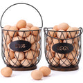 2 Pcs Large Egg Collecting Basket Chicken Egg Basket for Gathering Wire Eggs Collecting Baskets Holds 40 Eggs Each for Farmhouse Countertop Easter Hen Duck Goose Housewife Storage