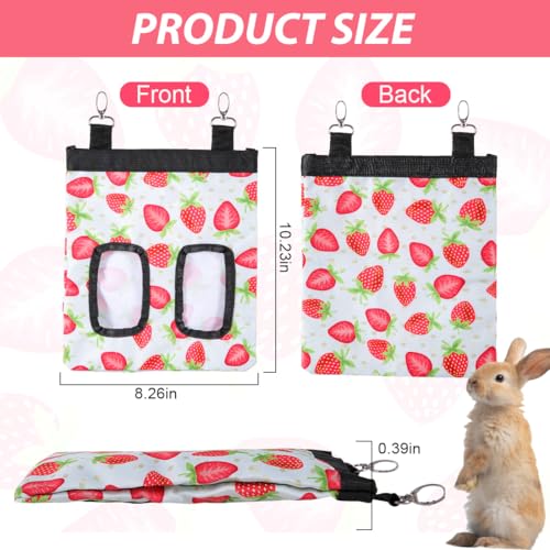 DZWLKJ Rabbit Hay Feeder, 600D Polyester, Hay Feede, Watermelon, Rabbit, Guinea Pig, Chinchilla, Hamsters, Small Pets, 1 Pack, Foldable, Lightweight - size: M -11"x 9"x 1"