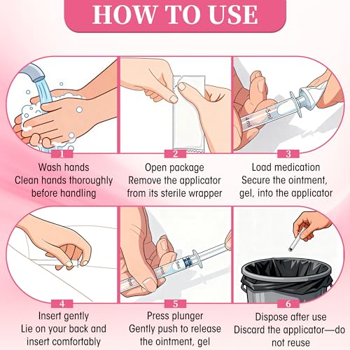 Disposable Vaginal Cream Applicators – 8ml Lube Injector Syringes with Smooth Tip, Dosage Markings, Fits Most Lubricants Creams Gels, Sterilized Individually Wrapped, Pack of 60