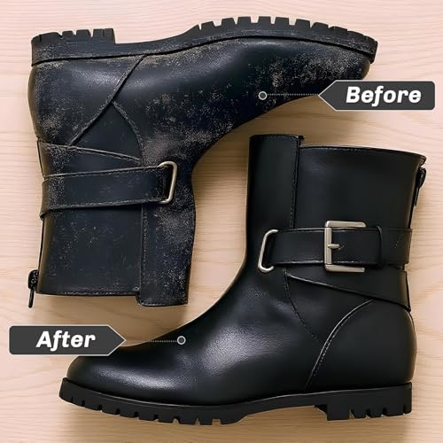 4 Pcs Horsehair Shine Shoes Brush Kit Polish Dauber Applicators Cleaning Leather Shoes Boots Care Brushes Suede Cleaner Brush with Microfiber Shoe Cloth(Black Handle A) - style: Black Style A
