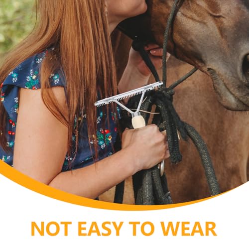 POPETPOP Horse Grooming Tool: Horse Mane and Tail Brush with Wood Handle - Combs for Pet Shedding, Dematting Brush Rake Comb for Sheep, Dog and Pet Grooming
