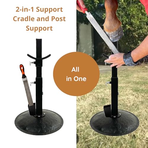 ZIRAO Farrier Stand, Adjustable Farrier Stand for Horses, Heavy-Duty Hoof Stand with Non-Slip Base for Hoof Care and Shoeing, Essential Farrier Tools for Horses
