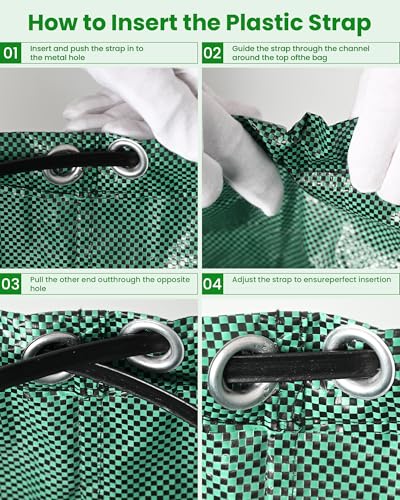 MAZING 3-Pack 72 Gallon Reusable Yard Waste Bags, Heavy Duty Collapsible Garden Leaf Bags with Reinforced Handles for Lawn Grass Clippings & Debris