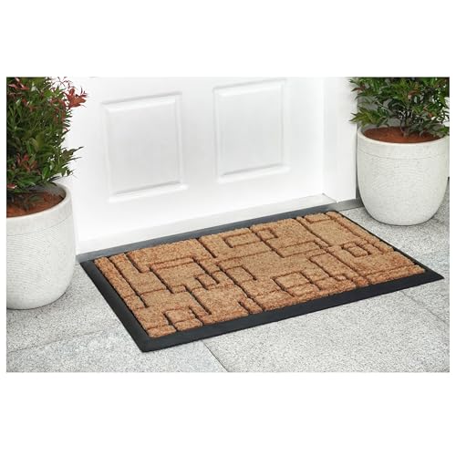 Calloway Mills 153652436 Social Square Doormat, 24" x 36", Natural/Black - color: Social Square