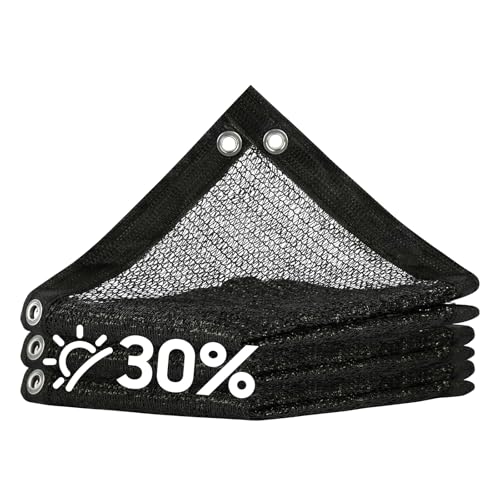 Amgo 30% Black Shade Cloth Custom Size 4FT x 4FT Mesh Tarp, UV Resistant Netting with HDPE Material and Upgrade Grommets for Plant Cover, Greenhouse, Chicken Coop, Barn, Kennel, Garden. - color: Black, size: 4' x 4' Custom Size