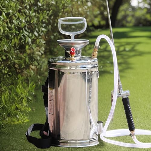 Stainless Steel Sprayer 3 Gallon - Steel Hand-Pump Sprayer, with 3.3-inch Reinforced Hose - Garden Sprayer for Home, Gardening, Ground Cleaning(3Gallon) - style: 3 Gal