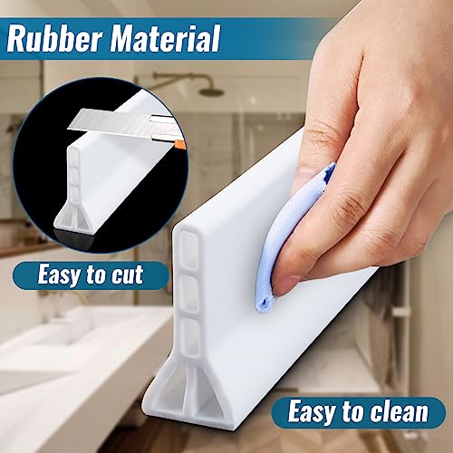 3" High Shower Threshold Water Dam 67" Long Collapsible Shower Water Splash Guard Self-adhesive Shower Barrier Bath Water Stopper To Keep Dry and Wet Separation Bathroom Kitchen (5.6Ft) - style: 5.6 ft