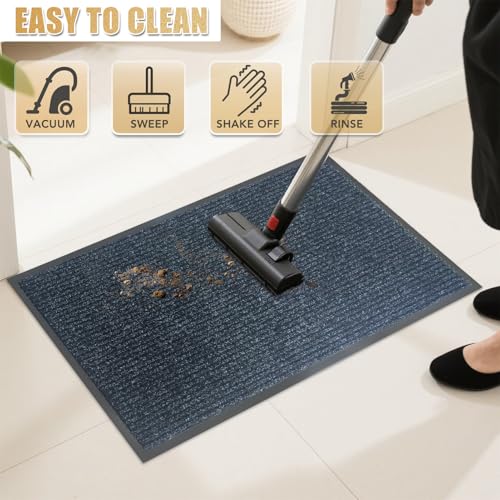 Front Door Mat, 3'x5'Indoor Outdoor Welcome Commercial Floor Mats | Heavy Duty Durable Inside Outside Entrance, Waterproof All-Season, All-Weather Non Slip Backing Doormat for Entryway, Black - size: 36"x60"