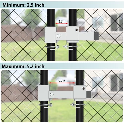 Chain Link Fence Double Gate Latch for 1-3/8" Gate Frame Residential Strong Arm Chain Link Fence Gate Latch Double Gate Latches for Metal Gates Swing Gates - color: Silver for 1-3/8" Gate Frame