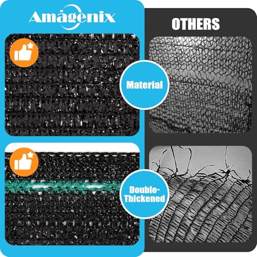 Amagenix 70% Shade Cloth Roll, 8' x 100 FT, Black | Cuttable Sun Shade Mesh Tarp UV Resistant Eyelets Screen Cover for Garden, Patio, Greenhouse, Canopy, Kennel, Plant - color: Black-70%, size: 8' x 100 FT