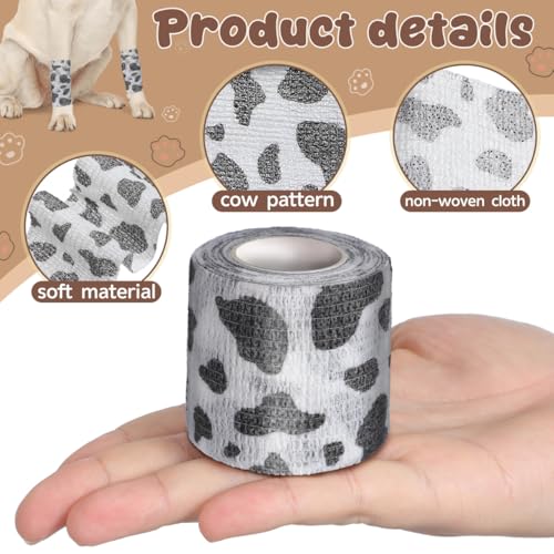 POPETPOP 6 Rolls Self Adhesive Bandage Wrap for Dogs Cats Rabbits Breathable Vet Wrap Dirt-Resistant Elastic Cloth for Paw Protection Wound Care Outdoor Activity 1.96In Rolls
