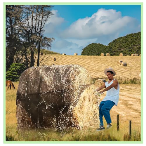 Round Bale Hay Net, Slow Feeder,1.5 Inch Mesh,5x5 ft for Horses | Knotless Design Protects Mouth & Gums,Mimics Natural Grazing,Reduces Waste,Durable Weather-Resistant Build