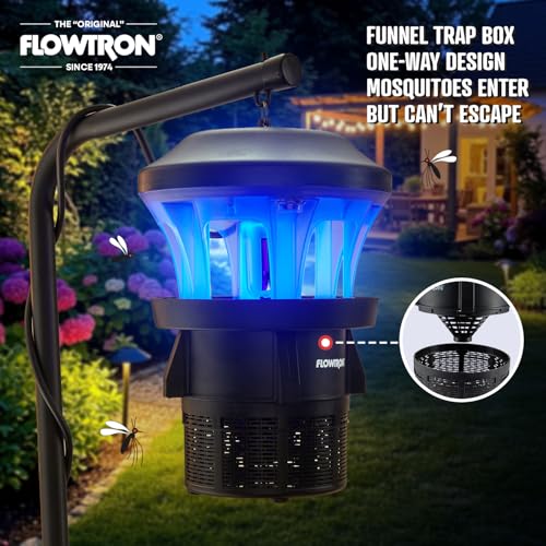 Flowtron Outdoor UV Fan Bug Trap, 1/2 Acre Coverage, ETL Certified | Quiet insect control for patios, decks, and yards; compatible with Octenol attractant for added mosquito protection.