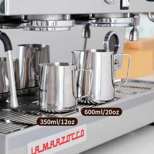 watchget 12oz Milk Frothing Pitcher Stainless Steel Espresso Steaming Jug | Clear Internal Scale, Milk Coffee Cappuccino Latte Art Barista Steam Pitchers,Barista Coffee Bar Accessories, 350ml, Silver - color: Silver, size: 11.8 Ounces