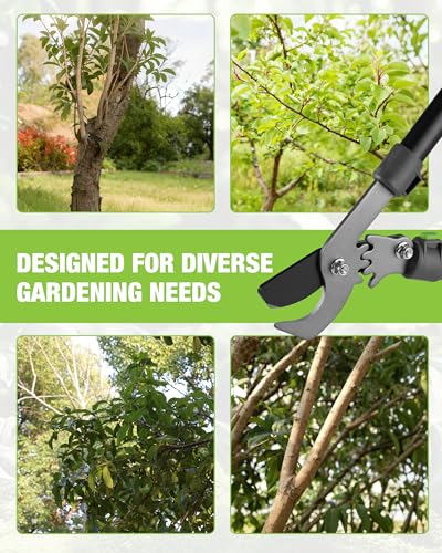 WORKPRO Bypass Lopper for Gardening, 28" Branch Cutter with Gear System | Heavy Duty Pruning Shear, SK5 Blade, 1.5" Cutting Capacity, Shock Absorbing Bumper, Comfort Handle, for Tree Trimming - size: 1PC - 28" Lopper