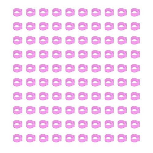 Omabeta Pigeons Leg Rings, Plastic Cold- Durable Lightweight Easy-to-Install Identification Leg Rings, for Pigeon Identification, Pink, 8mm, 100PCS - color: Pink