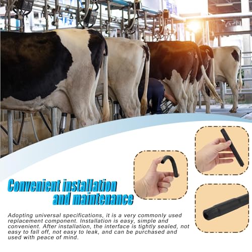 4PCS Safety Rubber Hose for Milking Machine Replacement Parts (Black 8PCS) - color: Black 8PCS