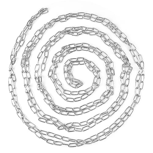 33 Ft Stainless Steel Chain, 4 mm Heavy Duty Chain, Hanging Chain for Hanging Clothing?Decorations?Chair, securing Gates and Fences, anchoring Camping Equipment and More.by Genhakon - size: 33 Ft 5/32 inch