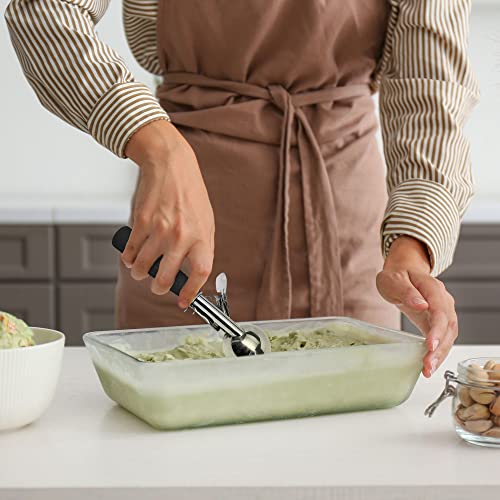 Meadow Lane #24 Ice Cream Disher Scoop, Stainless Steel, Black | Stainless steel 2.7 Tbsp scoop has a reinforced trigger and non-slip handle; dishwasher-safe for ice cream, dough and more. - color: Black