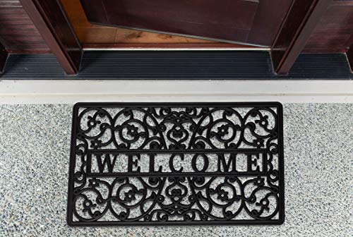 DII Rubber Doormats Collection All Weather, 18x30, Welcome Scroll - color: Welcome Scroll, size: 1'6" x 2'6" (Rectangular)