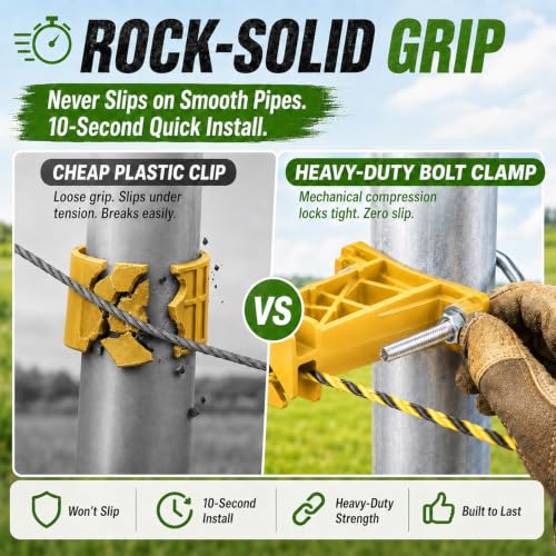 Tondiamo 48 Pcs Tube Post Insulator, Electric Chain Link Fence T Post Extender Insulators for Square Round Pipe Tubing Wire Vinyl Picket Fence (Yellow) | Extender Insulators for Square Round Pipe Tubing Wire Vinyl Picket Fence - style: Yellow