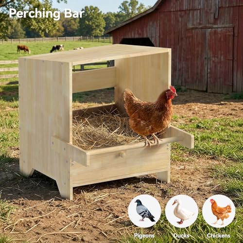 3 Hole Chicken Laying Boxes for Hens | Wood Egg Laying Box, Wall Mounted Nesting Boxes for Chickens, Hens, Ducks, Poultry