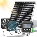 25W Dual Solar Powered Exhaust Fan for Chicken Coop,Smart Sensing | 4-Hour Night Battery Backup, Off Grid Outdoor Ventilation Kit for Shed & Greenhouse, IP65 Waterproof, No Wiring