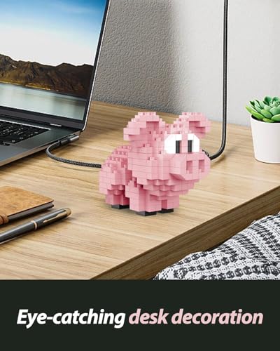 QISHOUTING Pig Mini Building Toy for Kids, Farm Animals Mini Pig Building Blocks & Learning Toy for Girls Boys, Pig Figurine Toys for Adults Girls, Birthday Party Favors Stocking Stuffers - style: Pig