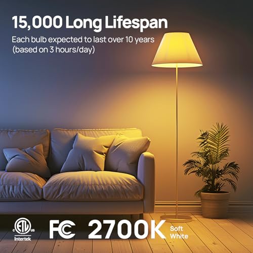 Linkind A19 LED Light Bulbs Dimmable, 100W Equivalent Light Bulbs, 16W, 2700K Soft White, 1600 Lumens LED Bulbs, E26 Standard Base, 120V, Lighting for Bedroom Living Room Home Office, 6 Packs - color: 2700k-100w 6pcs
