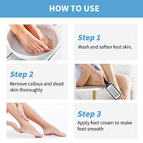 Fu Store 2 Pack Foot Files Callus Remover Foot Rasp Dual Sided Foot File | Stainless Steel Surface Pedicure Tools Professional Scrubber Premium for Feet Care Remove Hard Skin - color: Black