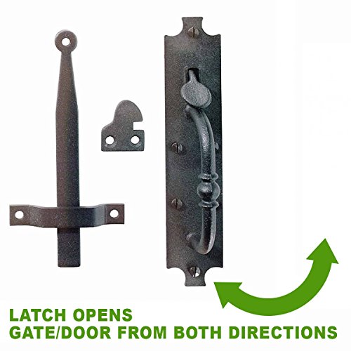 Renovators Supply Manufacturing Black Cast Iron Norfolk Thumb Door Latch Colonial Style with Mounting Hardware - color: 8-inch Norfolk, size: Pack of 1