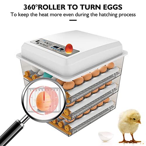 Egg Incubator,Egg Incubator with Automatic Egg Turning and Humidity Control,Poultry Hatcher for Chickens Ducks Birds (128 Eggs) - size: 128 Eggs