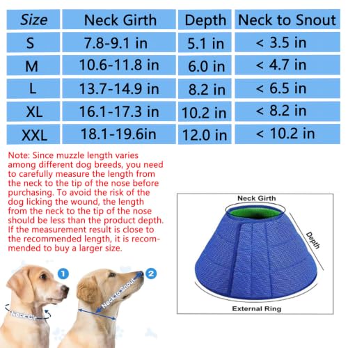 Soft Dog Cone Recovery Collars & Cones After Surgery for Large Dogs | Adjustable Breathable Dog Cone Collar,Protect Pets from Licking Wounds,Soft and Comfortable, Reduce Anxiety (L) - size: L