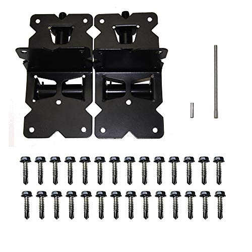 ZEKOO Stainless Steel Gate Hardware Kit, Self Closing Gate Hinges & Latch | Rust Proof, Use for Vinyl Fence Gate and Wood Fences Gate, Heavy Duty 2 Gate Latches 4 Gate Hinges (Black) - color: Black Two Set