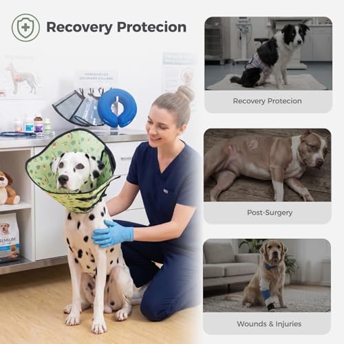 Avont 2026 Upgraded Dog Recovery Collar, Breathable Elizabethan Collar, M | Soft Dog Cone Alternative After Surgery to Stop Licking, Foldable/Adjustable/Secure-Fit for Medium Large Dogs, Avocado - color: Avocado, size: M Neck:(11.8"-13.8") Depth:(9.1")