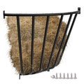 Corner Hay Rack, 29.5 x 13.8 x 26.7 Large Capacity Goat Hay Rack, Heavy Duty Galvanized Metal Wall Hay Feeder for Sheep Horses, etc