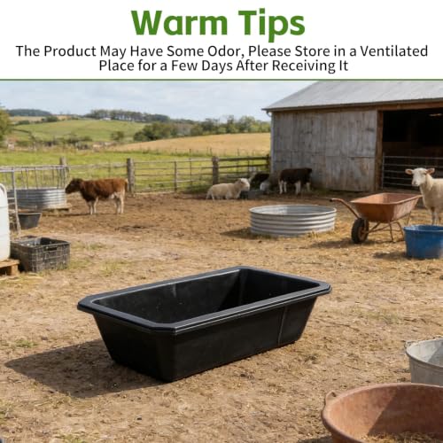 5 PCS Heavy Duty Rubber Feed Pan, 10 Quart/2.5 Gallon Square Feed Bucket | Heavy Duty Feed and Water Tubs for Horses, Goats, Pigs and Livestock, Durable Square Design for Barn, Stable and Farm Use - size: 17.3 × 12 × 5.1in