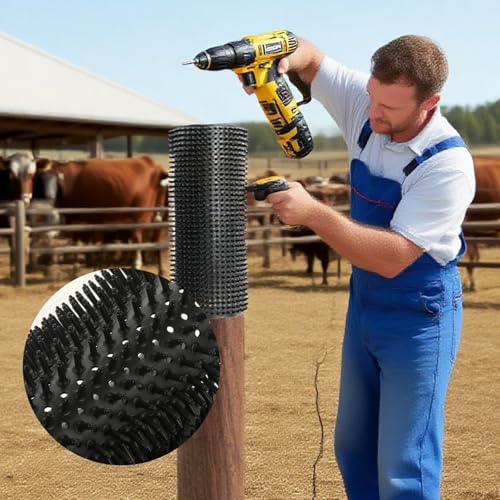 3 Pack Horse Scratching Post Pad, 14 x 11.8 Inch PVC Dog Back Scratcher, Livestock Scratching Brush, Horse Brushes Scratch Itch Relief Post Pad for Livestock, Horse Grooming, Cattle, Sheep